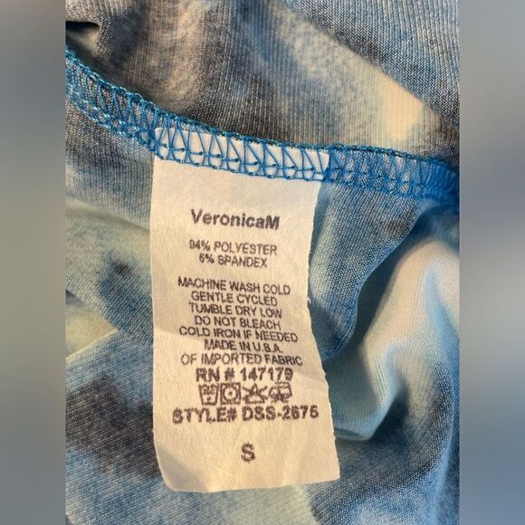 Veronica M Tie Dye Mini Dress Shirred Elastic Drop Waist S - Picture 6 of 6